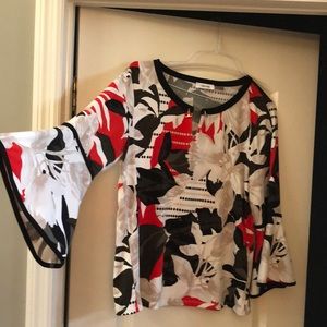 floral bell sleeve dress top